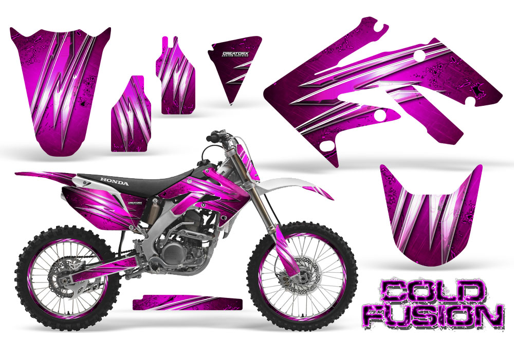 Honda CRF250R 04-09 Graphics Kit Cold Fusion Pink NP Rims